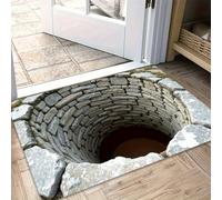 flowereyes Tapis Illusion d'Optique 3D Piscine avec Anneau de Natation, Tapis 3D Lavable pour Terrasse & Salle de Bain