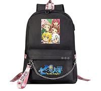 flowereyes The Seven Deadly Sins Sac À Dos Mode Casual Noir Chaîne Sac D'école Simple Cartoon Sac À Dos Femmes Hommes Enfants