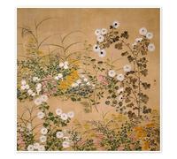 Flowering Plants in Autumn Poster de Ogata Korin 40 x 40 cm Beige Tableaux Décoration murale