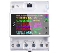 Floweringbeter AT4PW Rail DIN 100 A pour compteur intelligent avec WiFi pour Tuya, télécommande, alimentation numérique et suivi de la consommation d'électricité basé sur l'application
