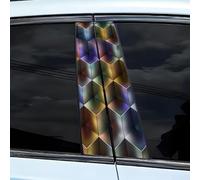 Floweringbeter Autocollant de protection pour voiture B avec motif géométrique nid d'abeille et matériau PET imperméable et résistant au soleil, compatible avec différents modèles de voiture (08)