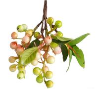 Floweringbeter Bouquet de fleurs de baies artificielles pour améliorer l'espace de vie et la décoration de célébration avec pétales en mousse d'aspect naturel et entretien minimal requis (vert rose)