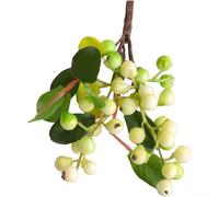 Floweringbeter Bouquet de fleurs de baies artificielles pour améliorer l'espace de vie et la décoration de célébration avec pétales en mousse d'aspect naturel et entretien minimal nécessaire (blanc