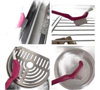 Floweringbeter Brosse de nettoyage compacte pour machine de cuisson TM6, matériau ABS, longueur 20 cm, convient pour divers appareils de cuisine, passe au lave-vaisselle (rose rouge)