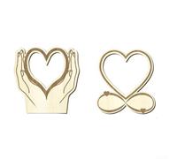 Floweringbeter Cadre photo en bois 15,2 x 10,2 cm avec profil en forme de cœur, aspect bois brut, support intégré pour une utilisation constante sur le bureau ou la table de chevet (C)