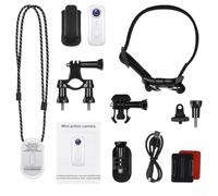 Floweringbeter Caméra d'action portable 2 K pour animaux de compagnie - Caméra corporelle portable AVI Vidéo JPG 1080p 30 fps Type C Charge 650 mAh (Blanc)