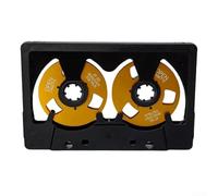 Floweringbeter Cassette vierge avec cadre en métal double face et enregistrement audio de type I 50 minutes pour stockage de musique et de voix avec étui de protection ABS (noir + or)