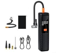 Floweringbeter Compresseur d'air portable avec jauge numérique et chargement USB-C pour voitures, motos, vélos, ballons (pompe à air + câble + 3 x 1500 x 3)