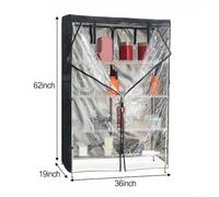 Floweringbeter Couvre-étagère en fil métallique imperméable - Oxford 210D robuste avec fenêtre en PVC, accès à fermeture éclair en T, sangle sécurisée pour garage, sous-sol et unités de rangement de