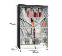 Floweringbeter Couvre-étagère en fil métallique imperméable - Oxford 210D robuste avec fenêtre en PVC, accès à fermeture éclair en T, sangle sécurisée pour garage, sous-sol et unités de rangement de