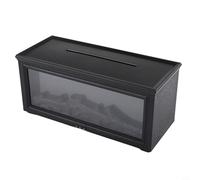 Floweringbeter Diffuseur d'arômes avec télécommande avec flamme de cheminée 3D, minuterie réglable, lumières d'ambiance et fonctionnement silencieux pour une ambiance chaleureuse de la maison (noir)