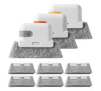 Floweringbeter Ensemble de brosses de nettoyage pour fenêtre avec 3 poignées et 6 extrémités remplaçables, suceur plat et grille d'aération de voiture avec têtes de rechange pour détails de voiture