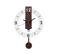 Floweringbeter Grande horloge murale silencieuse avec éléments en acrylique et bois - Horloge murale moderne avec chiffres arabes clairs - Convient pour différents décors de pièces - Blanc