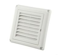 Floweringbeter Grille d'aération pour sèche-linge - Grille d'évacuation d'air - Pour cuisine, salle de bain - Extérieur - 150 x 150 mm - Blanc - 10,2 cm - En plastique ABS