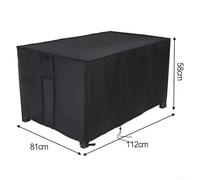Floweringbeter Housse rectangulaire imperméable en tissu Oxford 420D, résistante aux UV et aux intempéries, noir, 5 options de taille pour chauffage de terrasse (112 x 81 x 58 cm)