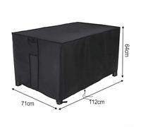Floweringbeter Housse rectangulaire imperméable en tissu Oxford 420D, résistante aux UV et aux intempéries, noir, 5 options de taille pour chauffage de terrasse (112 x 71 x 64 cm)