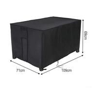 Floweringbeter Housse rectangulaire imperméable en tissu Oxford 420D, résistante aux UV et aux intempéries, noir, 5 options de taille pour chauffage de terrasse (109 x 71 x 69 cm)