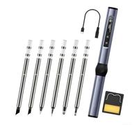 Floweringbeter HS01 Fer à souder intelligent avec contrôle de la température PID, deux modes d'alimentation PD 65 W et DC 24 V pour un soudage électronique fiable (bleu 6 broches)