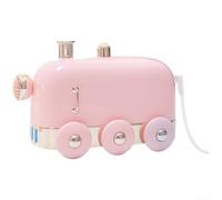 Floweringbeter Humidificateur de train rétro alimenté par USB 300 ml avec diffuseur d'arômes et lumière LED colorée pour l'humidité de l'air et l'ambiance (rose)