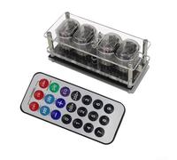 Floweringbeter IN12 Support d'horloge tube à quatre chiffres avec lumière d'ambiance Chroma Télécommande USB C DC 5 V Pour bureau à domicile (avec tube à vide)