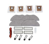 Floweringbeter Kit d'accessoires de rechange avec brosse principale à rouleau, brosses latérales, filtres, serpillères et brosse à épousseter pour aspirateur robot Xiaomi H40 pour nettoyage domestique