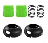 Floweringbeter Kit de capuchon et bouton de ressort pour tondeuse à gazon compatible avec SVRII S486586 486586 61V 25FX 61V 29CV EFI 61V 31CV EFI Comprend 2 caches 2 couvre-boutons verts 2 ressorts en