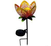 Floweringbeter Lampe solaire de jardin sur le thème des fleurs avec corps en résine durable et lueur douce et chaude pour améliorer les zones extérieures telles que les cours et les espaces à manger