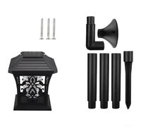 Floweringbeter Lampe torche LED à énergie solaire résistante aux intempéries pour pelouse et jardin, matériau ABS avec effet de flamme vacillante réaliste et choix d'installation (JG03802 Fleur)