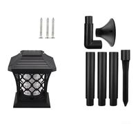 Floweringbeter Lampe torche LED à énergie solaire résistante aux intempéries pour pelouse et jardin, matériau ABS avec effet de flamme vacillante réaliste et choix d'installation (JG03803 à carreaux)