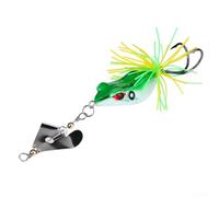 Floweringbeter Leurre de pêche en eau de surface en forme de grenouille avec paillettes rotatives hochet intégré et crochets doubles pour une attraction efficace (3#)