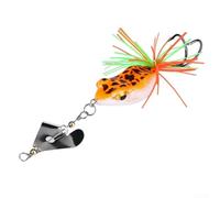 Floweringbeter Leurre de pêche en eau de surface en forme de grenouille avec paillettes rotatives hochet intégré et crochets doubles pour une attraction efficace (1#)