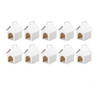 Floweringbeter Lot de 10 boîtes à dragées style maison de chien pour cupcakes, biscuits, bonbons ou petits jouets lors de fêtes d'anniversaire et d'activités en classe