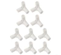 Floweringbeter Lot de 10 connecteurs en T pour tente de camping, connecteur 3 voies, connecteur de tuyau en plastique, connecteur d'angle coudé à angle droit, joints fixes pour poteau de lit d'animal