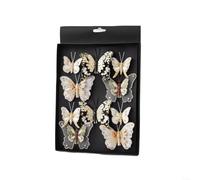 Floweringbeter Lot de 10 papillons creux à paillettes scintillantes pour sapin de Noël et décoration de vacances (doré)