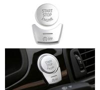 Floweringbeter Lot de 2 caches de bouton de démarrage et d'arrêt du moteur finition chromée conçus pour BMW Série 5 pour F10 F07 Corps ABS Montage non destructif