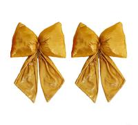 Floweringbeter Lot de 2 nœuds décoratifs en soie pour sapin de Noël et couronne avec boucles de suspension pour un placement facile dans la décoration de vacances