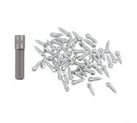 Floweringbeter Lot de 50 crampons antidérapants en carbure de tungstène avec outil pour conduite d'hiver sur glace neige Compatible avec voitures, motos, VTT (50 pièces, 12 x 4 mm)