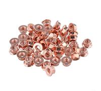 Floweringbeter Lot de 50 écrous hexagonaux en cuivre pour pot d'échappement M8 x 1 25 - Écrou de collecteur d'échappement en cuivre - Taille de la clé : 10 mm - Taille M8 x 1,25