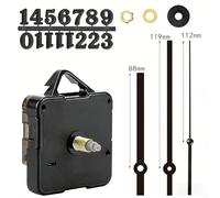 Floweringbeter Mouvement d'horloge à quartz de rechange pour horloges murales silencieuses, mécanisme d'horloge à faire soi-même en tige de 16 mm ou 18 mm, s'adapte aux cadrans d'horloge de 4 à 8 mm