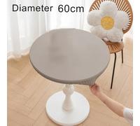 Floweringbeter Nappe de table ronde résistante à la chaleur et imperméable de 60 cm fabriquée à partir de cuir synthétique pour une protection durable (gris)