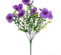 Floweringbeter Orchidée papillon en plastique avec branches d'eucalyptus réalistes pour décoration murale de mariage, buffet, composition murale de galerie (violet)