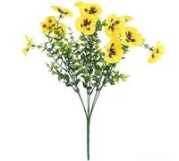 Floweringbeter Orchidée papillon en plastique avec branches d'eucalyptus réalistes pour décoration murale de mariage, buffet et composition murale de galerie (jaune)