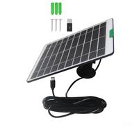 Floweringbeter Panneau de charge solaire 5 W avec câble de 3 m pour caméra de sécurité Anker pour Eufy pour Ring et pour Blink, alimentation extérieure étanche pour appareils 3 V-5 V (noir)