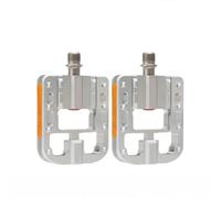 Floweringbeter Pédales à triple roulement pour vélos pliables, y compris pour les cadres de style Brompton, construction usinée CNC et traction à double crampons (argent)