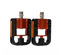 Floweringbeter Pédales à triple roulement pour vélos pliables, y compris pour les cadres de style Brompton, construction usinée CNC et traction à double crampons (noir et orange)