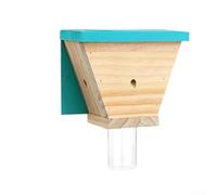 Floweringbeter Piège à abeilles fonctionnel fabriqué en bois de pin véritable - Construction renforcée pour une utilisation en extérieur toute l'année dans les maisons et abris de jardin (style B)