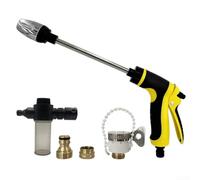 Floweringbeter Pistolet à eau haute pression pour lavage de voiture et nettoyage de jardin avec jet réglable à 360 degrés et poignée antidérapante (jaune)