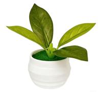 Floweringbeter Plante décorative à 4 feuilles en pot pour bureau, étagère, table pour maison, bureau, mariage, utilisation en extérieur, matériau en caoutchouc souple, texture de feuillage réaliste