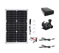 Floweringbeter Pompe à eau solaire sans balais 20 W pour piscines de jardin, débit 800 l/h, pompe CC 12 V avec batterie (B)