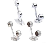 Floweringbeter Porte-serviettes double tuyau en acier inoxydable, support mural double tête avec base renforcée, convient aux poteaux de 16 à 25 mm, finition argentée